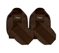 F-CORE Housses de Siege Camion compatibilité pour Renault T 01.14-04.21 conducteur intégré Passager intégré Passager sans accoudoirs Marron