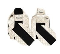 F-CORE Housses de Siege Camion compatibilité pour Renault T 01.14-04.21 Conducteur réglable Passager intégré Passager sans accoudoirs Champagne