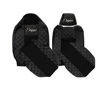 F-CORE Housses de Siege Camion compatibilité pour Renault T 01.14-04.21 Conducteur réglable Passager intégré Passager sans accoudoirs Noir
