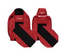 F-CORE Housses de Siege Camion compatibilité pour Renault T 01.14-04.21 Conducteur réglable Passager intégré Passager sans accoudoirs Rouge