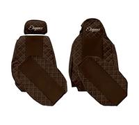 F-CORE Housses de Siege Camion compatibilité pour Scania P G 01.05-12.16 R 01.11-12.16 Streamline Conducteur avec mic conducteur intégré Passager réglable Marron