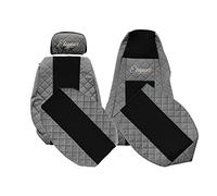 F-CORE Housses de Siege Camion compatibilité pour Scania R P G 01.05-12.16 R NEXTGEN 01.17- conducteur intégré Passager réglable Gris