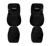 F-CORE Housses de Siege Camion compatibilité pour DAF CF 01.13-12.20 XF 106 01.14-09.21 Noir