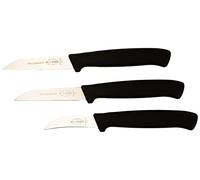F. DICK ProDynamic 85700042 Lot de 3 couteaux de cuisine avec ou sans lame dentelée et 1 couteau à éplucher, Noir
