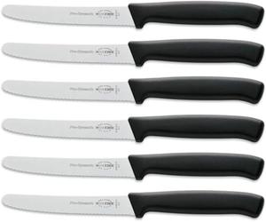 F. Dick ProDynamic 85700132 Multi-Purpose Knife Set (6 x Black Knives with Blade 11 cm, Micro Serration, X55CrMo14 Steel, Rustproof, 56° HRC)