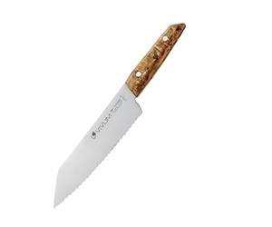 F.DICK Vivum 83644182H Utility Knife (Chef's Knife with 18 cm Blade, Serrated Edge and Birch Wood Handle, 58 HRC, Kitchen Knife), Black