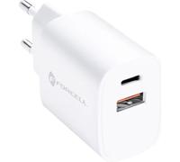 F-ENERGY TFK-TC-35WPD Chargeur de voyage type C + USB A PD QC4.0 3A 35W en blanc