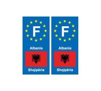 F Europe Albanie Albania autocollant plaque - Angles : droits
