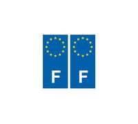 F Europe autocollant plaque sticker France - Angles : droits