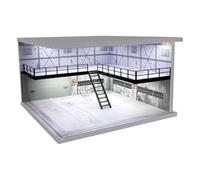 F Fityle 1/64 Modèle Scène de Voiture Diorama Rangement Boîte de Rangement avec Fond Léger Mini Car Toy Affichage pour Hobby Car Model Decoration Toy, Élégant de l'industrie