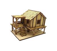 F Fityle 1/72 Cabane en Bois, Maison de en Bois, de Paysage de Puzzles 3D, Mini Kits de Maison de modèle de Bricolage de, Style Un