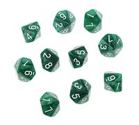 F Fityle 10 Pièces de Dix Dés D10 Faces Jouent pour Les Jeux de Dés de RPG, Vert