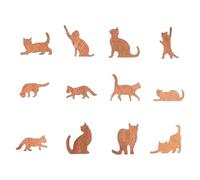 F Fityle 12x Desktop Empiling Cat Ornement Activités d'apprentissage en bois jouet en bois