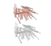 F Fityle 200 Pcs Argent Rose Or Bugle Tube Perles Longues 20mm Perles D'espacement Perles