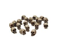 F Fityle 20x Mini Tête de Crâne Figurine Tête de Squelette Résine Collection Squelette Ornement Crâne Sculpture pour Halloween Voiture Salon Table Jardin