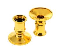 F Fityle 2pcs Porte Bougie Plaqué Argent/Or Votive Bougies Titulaire pour Bougies Faux Cierges Décoration de pour, Or