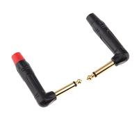F Fityle 2pcs Prise Stéréo Adaptateur de Soudure Coudée 6,35mm Soudure de Métal pour Electrodéposition à