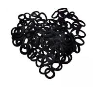 F Fityle 2x 100 Pièces Élastiques à Cheveux Noirs Bandeaux à Cheveux pour Femmes Filles Petits pour Cheveux Épais Accessoires de Cheveux Sans Couture Stretch