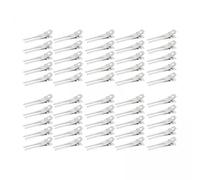 F Fityle 2x 50pcs Pinces à Cheveux Pinces, Pinces à Cheveux Coupes de Cheveux, Pinces à Bec de Canard Section de Réglage Pinces à Double Broche En Fer pour