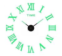 F Fityle 2x Autocollants D'horloge Murale Sans Cadre Lumineux Modernes Décoration Murale Bricolage avec Chiffres Romains Autocollants 3D Décoratifs pour La