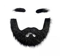 F Fityle 2x Ensemble de Fausse Barbe et Sourcils, Faux Poils Du Visage, Accessoire de Décoration pour Adultes, Fausse, Fausse Barbe pour Les Fêtes