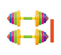 F Fityle 2X Haltères pour Enfants, Jouet d'exercice à Domicile pour Les 3 Ans et Plus, Exercice de Fitness, haltères, entraînement des Bras, Musculation, 2 Courts