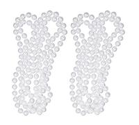 F Fityle 2X Long Collier De Perles Blanches Années 1920 Accessoires De Déguisement De Filles