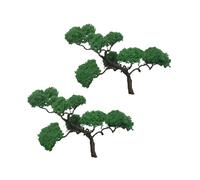F Fityle 2x modèles arbres Décors de train, artisanat de bricolage vert foncé artisanat pour fabriquer un modèle de construction de plate-forme de station, 14cm