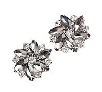 F Fityle 2X Pinces à Chaussures Strass Chaussures Bijoux décoration Cristal Chaussure Mariage pour Sandales Chapeaux vêtements Chaussures de mariée, Grise