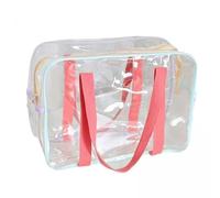 F Fityle 2X Protable Clear Tote Bag Sac à Bandoulière Grande Capacité Sac de Plage Voir à Travers Le Stockage Sac à Main pour Les Vacances