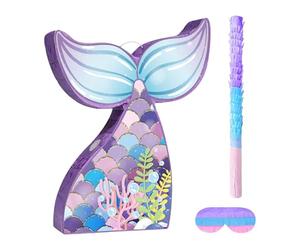 F Fityle 3 Pièces Piñata Sirène Jeu D'Ambiance Décoration de Table Ornement Festif Jouet Collectif Structure Solide avec Bâton et yeux pour Célébrations