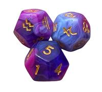 F Fityle 3pcs dés polyédriques, dés à acrylique D12 jouets de divertissement, dés de constellation dés d'astrologie pour la fête, de, Violet
