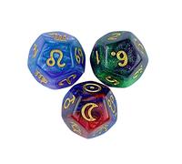 F Fityle 3pcs signes d' dés dés divertissement jouets collection de dés acrylique dés dés polyédriques pour jeux de société, Style un