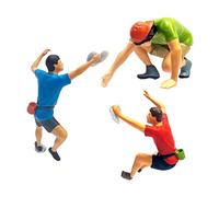 F Fityle 3x 1/87 Escalade Figures Scène Diorama Paysage Micro Paysage Train Chemin de Fer Miniature Décoration Enfants Jouets Fournitures DIY Projets