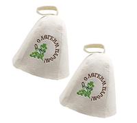 F Fityle 3x Laine Chapeau pour Sauna Bain Maison Tête, Blanc, 33x30x1 cm 2pcs