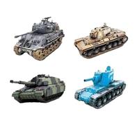 F Fityle 4pcs DIY Tank Facturé 4D Tanks Modèles Collection Modèle compact Calages de vacances Interactive Cadeaux Enfants Assemblage de décoration
