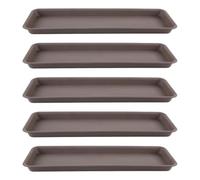 F Fityle 5 Pièces Soucoupe Plateau 48x14,5x2,3cm, Plateaux Rectangulaires de Pot de Fleurs Soucoupe Plateaux Plante pour Jardinage Planteurs, Épaisseur Augmentée, Gris