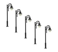 F Fityle 5X 1/87 Ho Small Jardin Paysage Lampadaire LED Blanc Bâtiments Décor