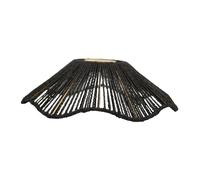 F Fityle Abat-Jour en Corde Tissée à la Main, Couverture de Lanterne de Plafond, Abat-Jour Créatif en Papier pour Lampe Suspendue, Décoration de Lampe de Table pour Hôtel, Café, Bureau, Noir