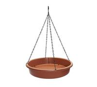 F Fityle Abreuvoir à Oiseaux avec Crochets Métals, Bain à Oiseaux Suspendu et Chaîne, Bol à Eau pour Oiseaux, Mangeoire Suspendue à Oiseaux pour Moineau, Perroquet, Diamètre 30.5 Cm, Brun