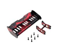 F Fityle Aileron arrière métallique remplacement direct, léger et facile à installer, support fixation pour voiture RC 1/16, Noir Rouge