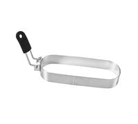 F Fityle Anneau à œufs frits pour plaque de cuisson, ustensile de cuisine, cuiseur à muffins, anneau à crumpets, façonnage de crêpes pour camping, desserts, 15 Cm X 6.5 Cm Noir