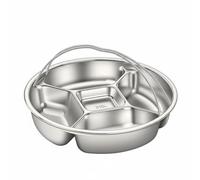 F Fityle Assiette Inoxydable Plateau Compartimenté Plateau Vapeur Plateau Divisé Compartiment Résistant à la avec Poignée Pratique Adaptée à la Gestion des, Poignée 316 5 Comp