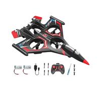 F Fityle Avion Télécommandé avec éclairage, Planeur Télécommandé pour Enfants de 8 à 12 Ans, Modèle D'avion de Chasse Télécommandé Anti-, Cadeaux pour, Rouge avec 2 piles