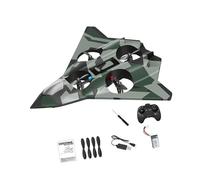 F Fityle Avion télécommandé en mousse, planeur portable anti-collision pour enfants et adultes, par USB, modèle d'avion de chasse RC, Vert