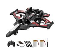 F Fityle Avion Télécommandé pour Enfants, Facile à Contrôler, Antichute, 4 Canaux, évite Les Obstacles, Modèle de Chasse, Cadeaux pour Garçons, Rouge 2RC