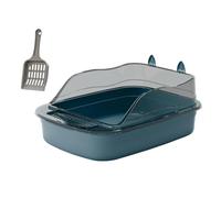 F Fityle Bac à litière Ouvert pour Chaton, Toilettes Anti-éclaboussures, bac à Sable pour Chat, Apparence de Dessin animé, rehausseur 50x34x18cm, bac à litière, Bleu