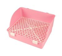 F Fityle Bac à litière pour Lapins, Apprentissage de la propreté, avec entrée Basse, pour Petits Animaux comme Les cobayes et Les Lapins Nains, Rose