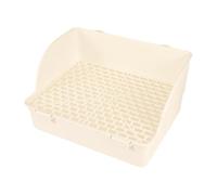 F Fityle Bac à litière pour Lapins, Apprentissage de la propreté, avec entrée Basse, pour Petits Animaux comme Les cobayes et Les Lapins Nains, Beige