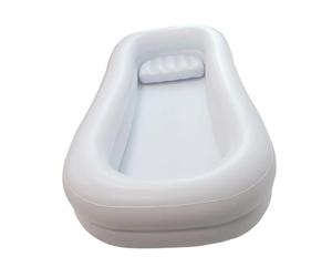F Fityle Baignoire gonflable chevet, facile à gonfler et à dégonfler, en PVC, confortable, avec bassin à shampoing gonflable, Blanc